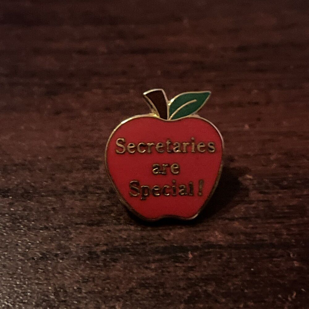 “Secretaries Are Special!” Apple Appreciation Lapel Hat Pin
